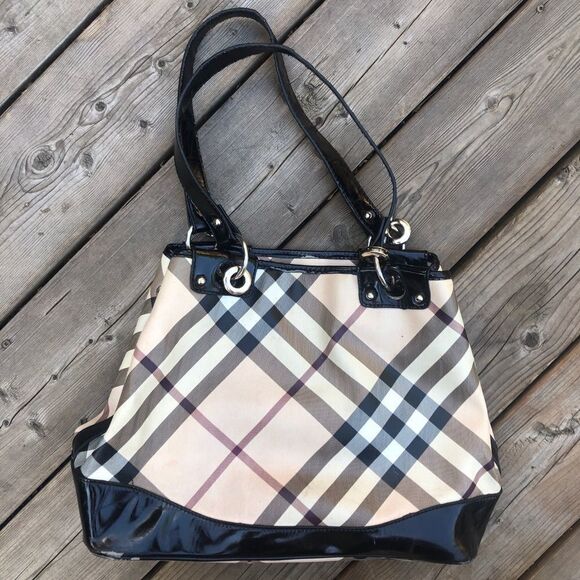 VINTAGE Burberry Purse BIG LOGO Brown - Picture 2 of 16